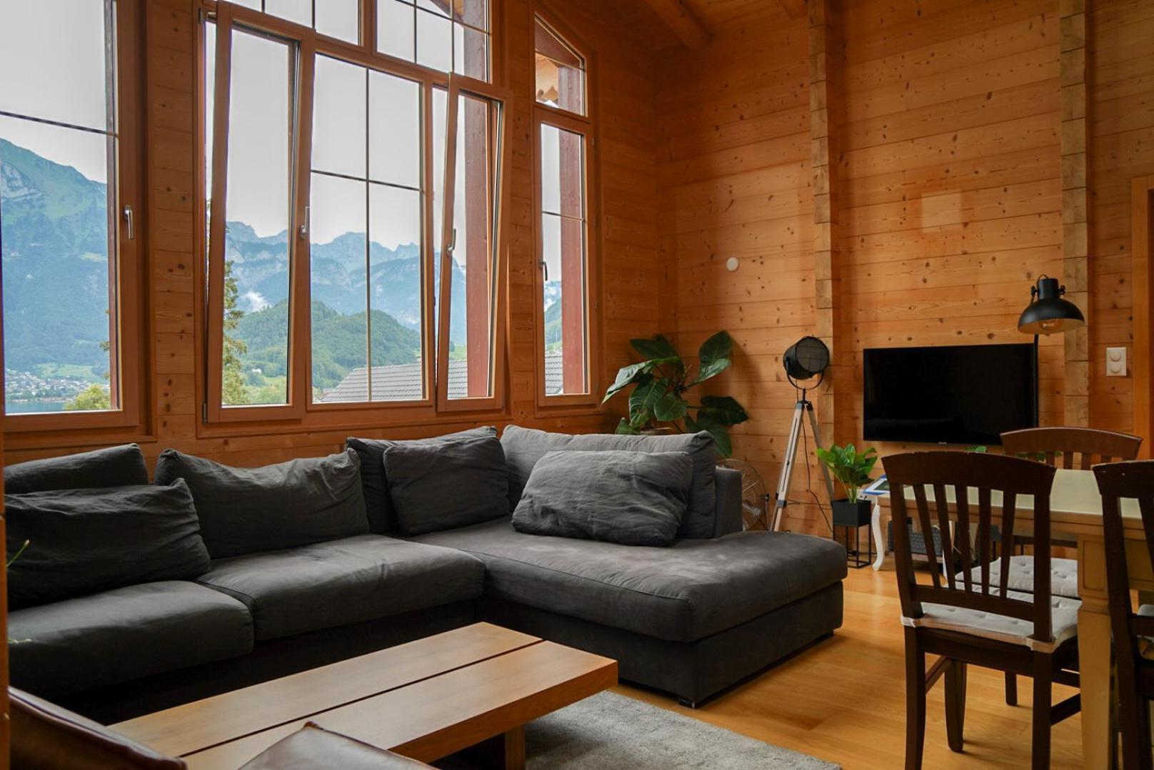 Doodle'S Amazing Chalet -Walensee - Flumserberg - Churfirsten - Heidiland - Pool - Sauna 莫尔斯 外观 照片